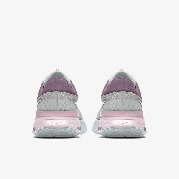 Nike React Infinity Run 3 By You Custom Straßen Laufschuhe Damen Grau Platin Grau | NK675RME