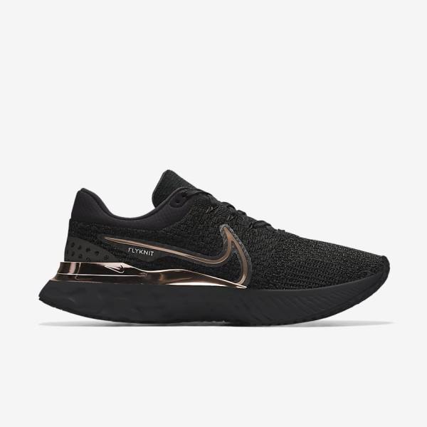 Nike React Infinity Run 3 By You Custom Straßen Laufschuhe Herren Schwarz | NK841RTL