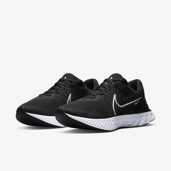 Nike React Infinity Run Flyknit 3 Straßen Laufschuhe Herren Schwarz Weiß | NK056HVL