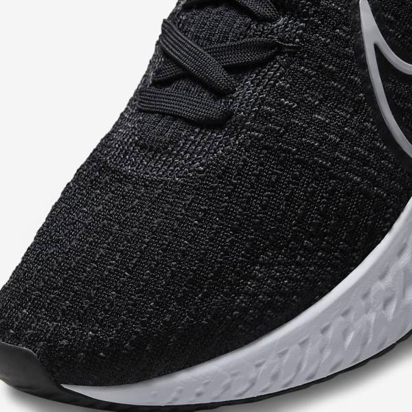 Nike React Infinity Run Flyknit 3 Straßen Laufschuhe Herren Schwarz Weiß | NK056HVL