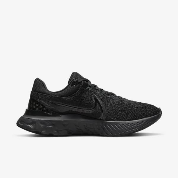 Nike React Infinity Run Flyknit 3 Straßen Laufschuhe Damen Schwarz | NK429ECD