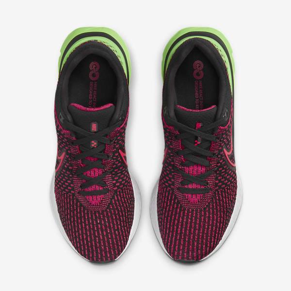 Nike React Infinity Run Flyknit 3 Straßen Laufschuhe Herren Schwarz Grün Rot | NK518ENI