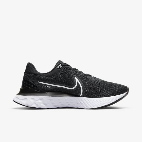 Nike React Infinity Run Flyknit 3 Straßen Laufschuhe Damen Schwarz Weiß | NK583DCR