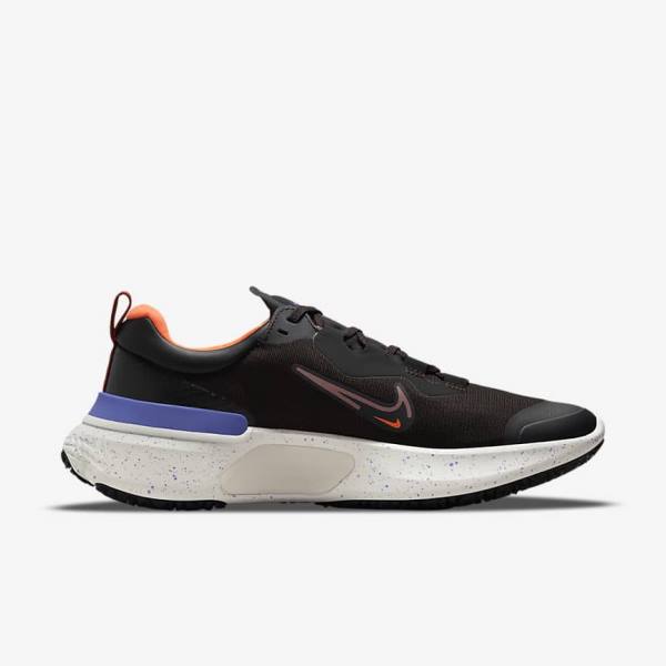 Nike React Miler 2 Shield Weatherised Straßen Laufschuhe Herren Schwarz Orange Indigo | NK093VTF