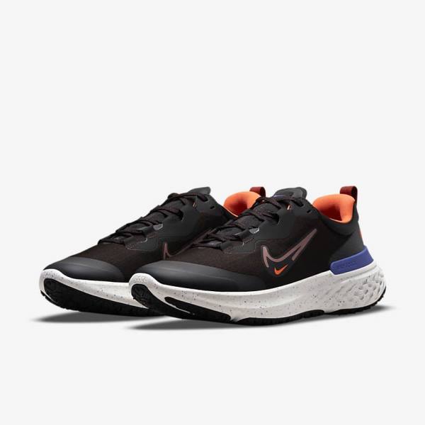 Nike React Miler 2 Shield Weatherised Straßen Laufschuhe Herren Schwarz Orange Indigo | NK093VTF