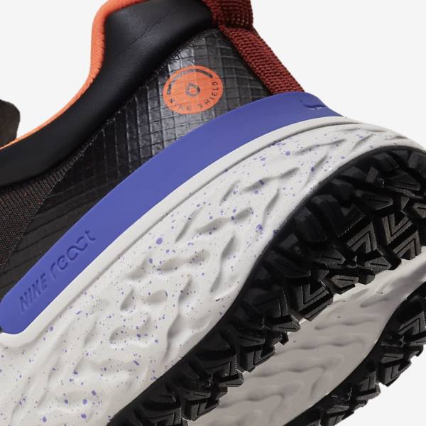 Nike React Miler 2 Shield Weatherised Straßen Laufschuhe Herren Schwarz Orange Indigo | NK093VTF