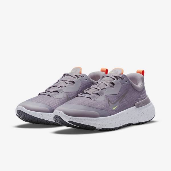 Nike React Miler 2 Shield Weatherised Straßen Laufschuhe Damen Grau Orange Lila | NK839QPE