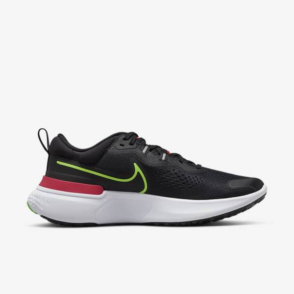 Nike React Miler 2 Straßen Laufschuhe Herren Schwarz Rot Weiß Grün | NK391IYG