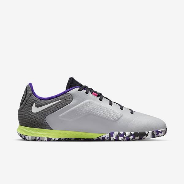 Nike React Tiempo Legend 9 Pro IC Indoor-Court Fußballschuhe Damen Hellgrau Weiß | NK021RSC