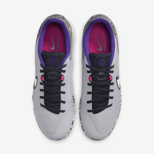 Nike React Tiempo Legend 9 Pro IC Indoor-Court Fußballschuhe Herren Hellgrau Weiß | NK293HLG