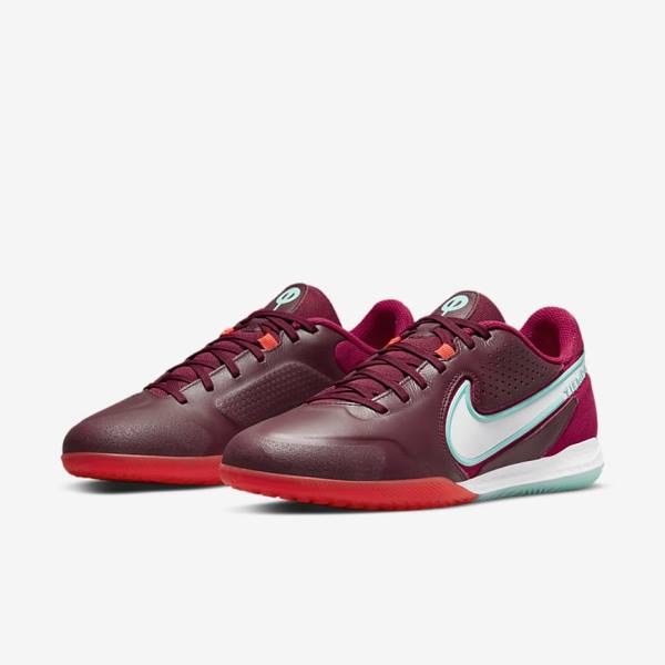 Nike React Tiempo Legend 9 Pro IC Indoor-Court Fußballschuhe Damen Rot Hellrot Weiß | NK609STP