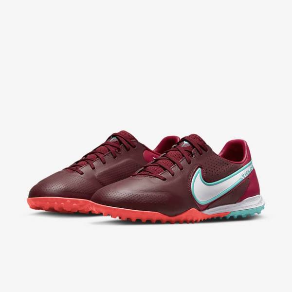 Nike React Tiempo Legend 9 Pro TF Turf Fußballschuhe Damen Rot Hellrot Weiß | NK563BGI