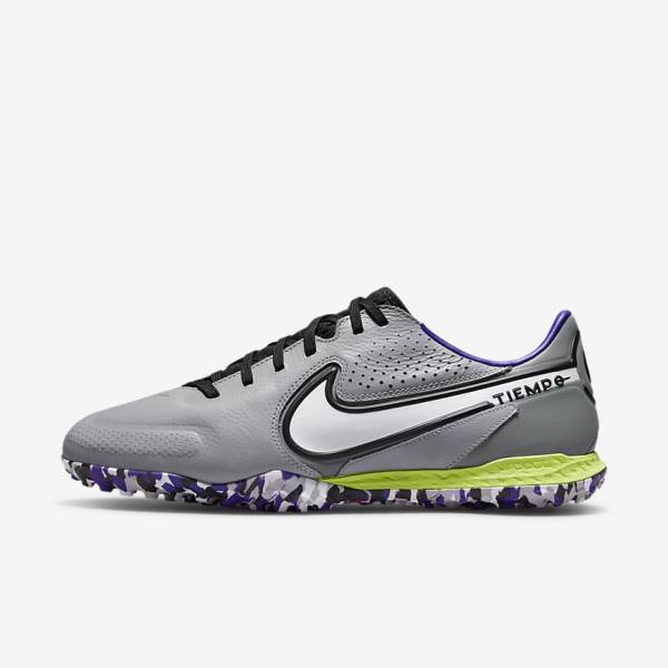 Nike React Tiempo Legend 9 Pro TF Turf Fußballschuhe Damen Hellgrau Weiß | NK825FXM