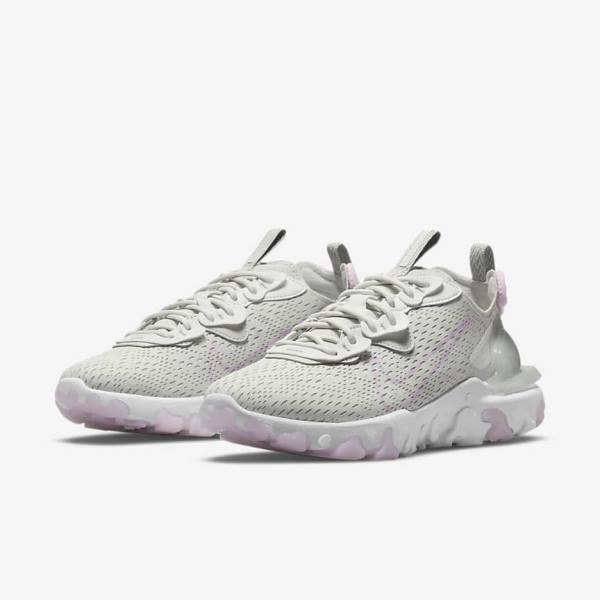 Nike React Vision Sneakers Damen Hellbeige Weiß Rosa | NK041VDT