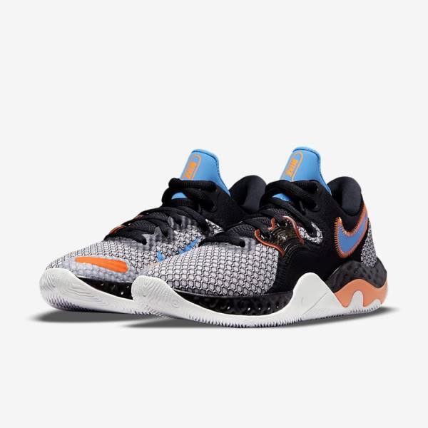 Nike Renew Elevate 2 Basketballschuhe Damen Schwarz Weiß Orange Hellblau | NK462WNC