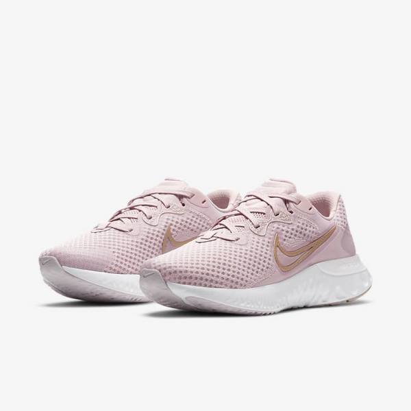 Nike Renew Run 2 Straßen Laufschuhe Damen Helllila Weiß Metal Rot Braun | NK629FJY