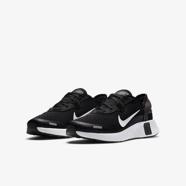 Nike Reposto Older Sneakers Kinder Schwarz Dunkelgrau Weiß | NK548XQG