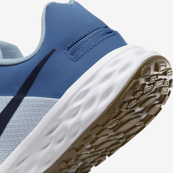 Nike Revolution 6 FlyEase Next Nature Easy-On-And-Off Straßen (Extra Weite) Laufschuhe Herren Platin Dunkelblau Blau | NK283JBF