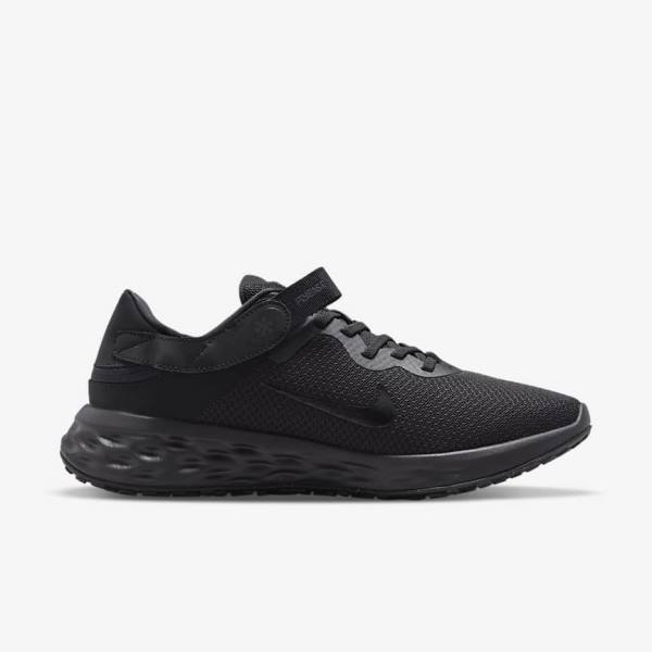 Nike Revolution 6 FlyEase Next Nature Easy On-Off Straßen Laufschuhe Herren Schwarz Dunkelgrau | NK318AMR