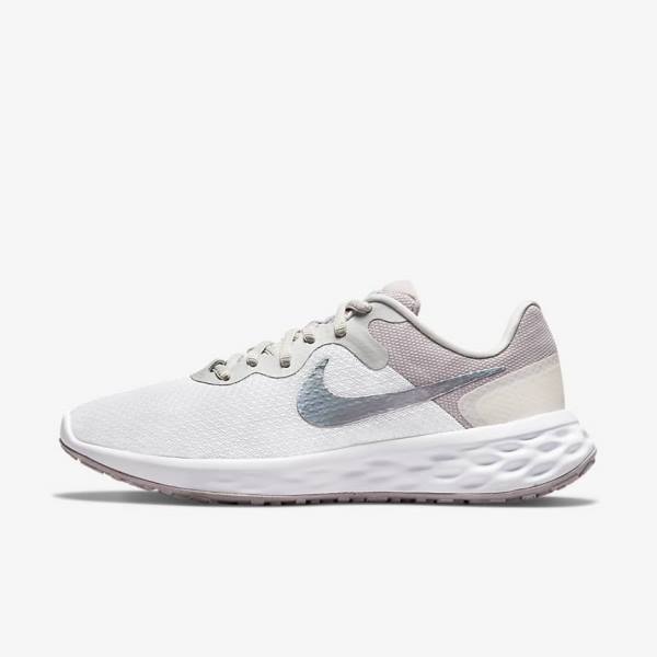 Nike Revolution 6 Next Nature Premium Straßen Laufschuhe Damen Weiß Grau | NK695XUJ