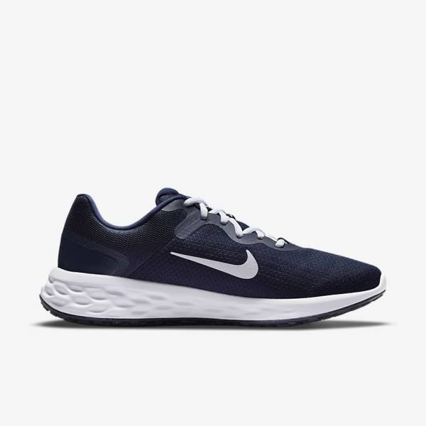 Nike Revolution 6 Next Nature Straßen Laufschuhe Herren Navy Schwarz Weiß | NK261RCZ