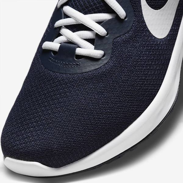 Nike Revolution 6 Next Nature Straßen Laufschuhe Herren Navy Schwarz Weiß | NK261RCZ