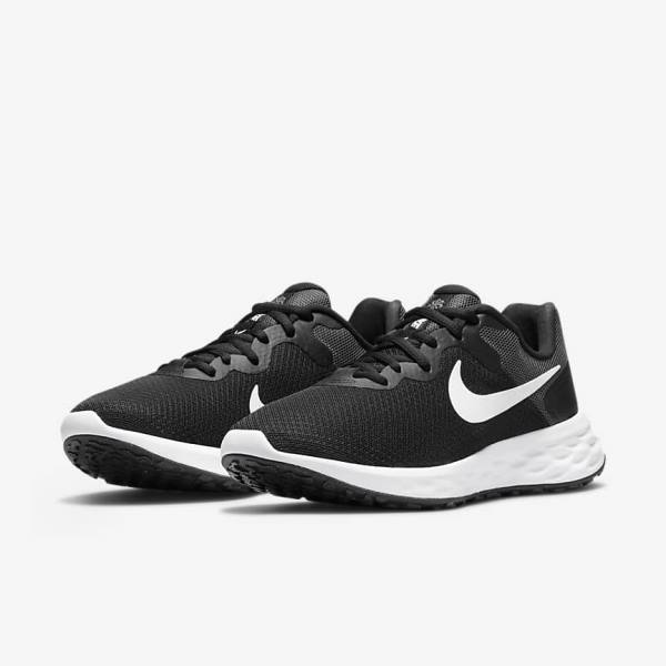 Nike Revolution 6 Next Nature Straßen Laufschuhe Damen Schwarz Dunkelgrau Weiß | NK435CBU