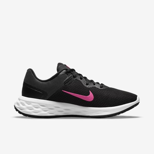 Nike Revolution 6 Next Nature Straßen Laufschuhe Damen Schwarz Grau Rosa | NK623XBM