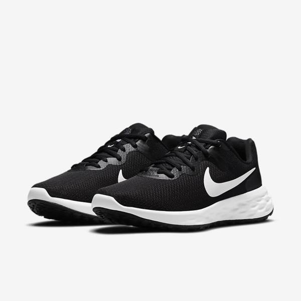 Nike Revolution 6 Next Nature Straßen Laufschuhe Herren Schwarz Grau Weiß | NK926REA