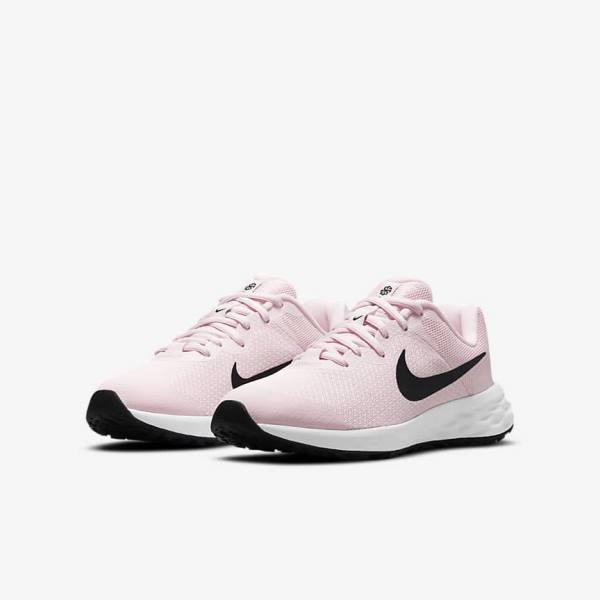 Nike Revolution 6 Older Straßen Laufschuhe Kinder Rosa Schwarz | NK027CBF