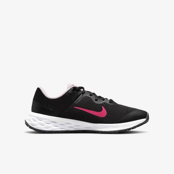 Nike Revolution 6 Older Straßen Laufschuhe Kinder Schwarz Rosa | NK402VPZ