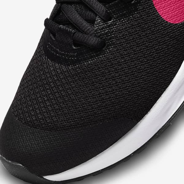 Nike Revolution 6 Older Straßen Laufschuhe Kinder Schwarz Rosa | NK402VPZ