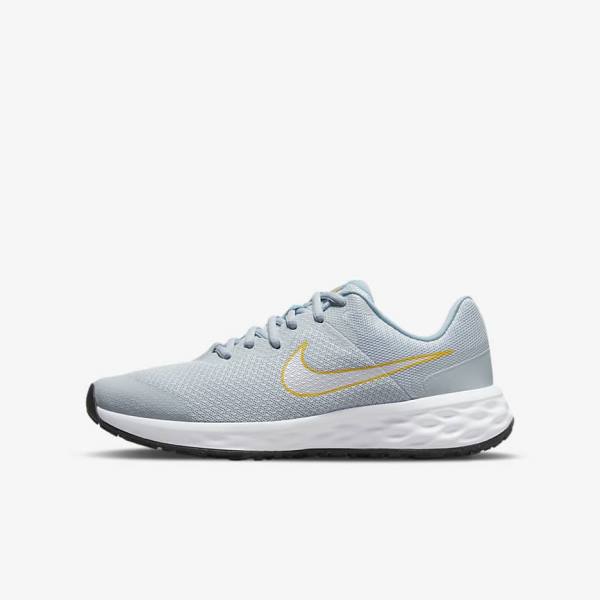 Nike Revolution 6 Older Straßen Laufschuhe Kinder Blau Mehrfarbig | NK980OLV