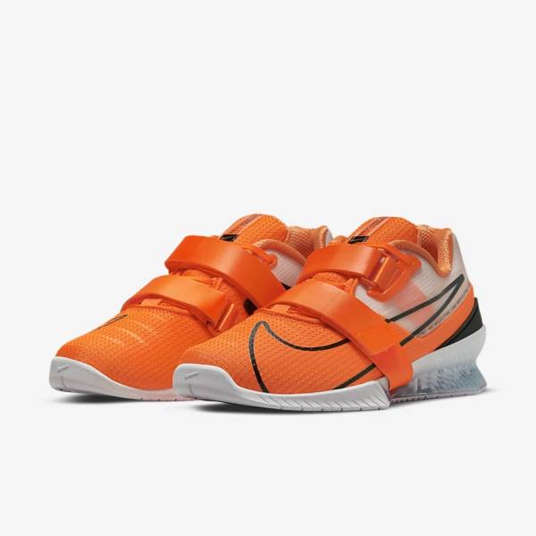 Nike Romaleos 4 Sportschuhe Damen Orange Weiß Schwarz | NK270AHC