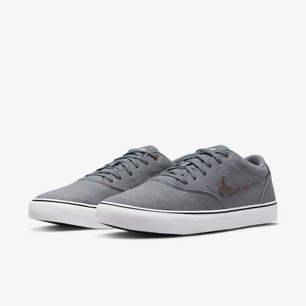 Nike SB Chron 2 Canvas Premium Skate Shoes Herren Grau Weiß | NK345FCK