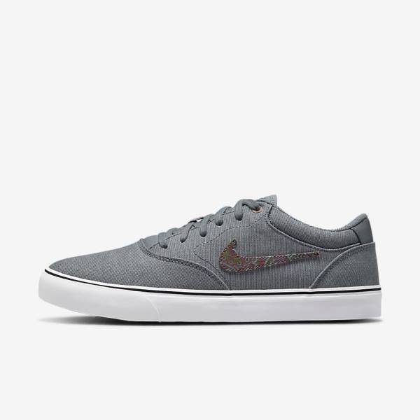 Nike SB Chron 2 Canvas Premium Skate Shoes Herren Grau Weiß | NK345FCK