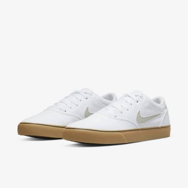 Nike SB Chron 2 Canvas Skate Shoes Damen Weiß Hellbraun Hellbeige | NK879MKH