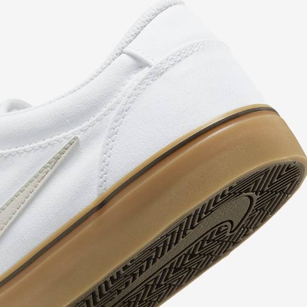 Nike SB Chron 2 Canvas Skate Shoes Damen Weiß Hellbraun Hellbeige | NK879MKH