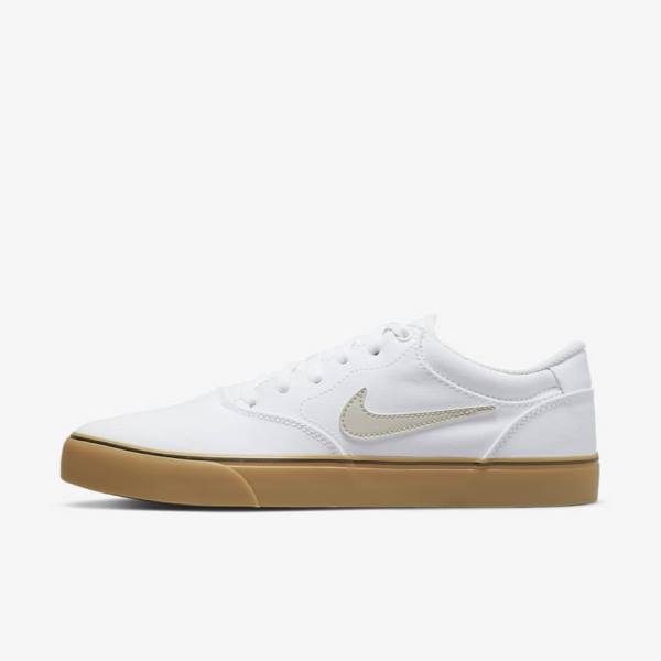 Nike SB Chron 2 Canvas Skate Shoes Damen Weiß Hellbraun Hellbeige | NK879MKH