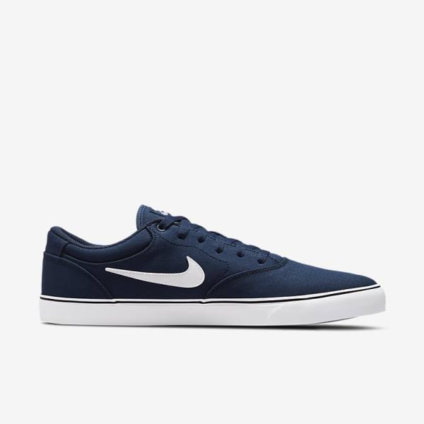 Nike SB Chron 2 Canvas Skate Shoes Damen Navy Navy Schwarz Weiß | NK903QEC