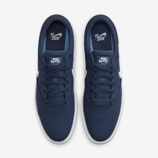 Nike SB Chron 2 Canvas Skate Shoes Damen Navy Navy Schwarz Weiß | NK903QEC