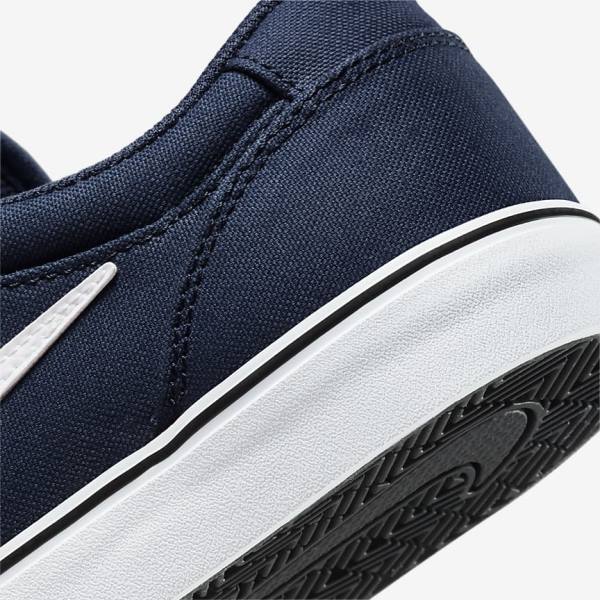 Nike SB Chron 2 Canvas Skate Shoes Damen Navy Navy Schwarz Weiß | NK903QEC