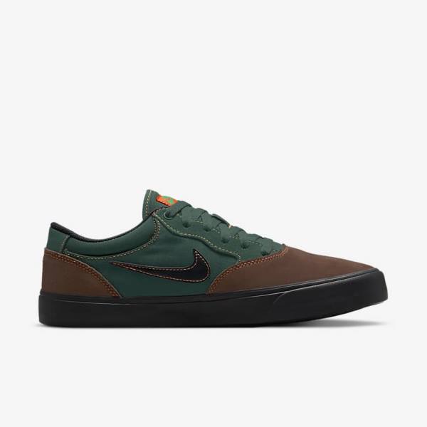 Nike SB Chron 2 Skate Shoes Damen Hellschokolade Grün Orange Schwarz | NK438ZBK