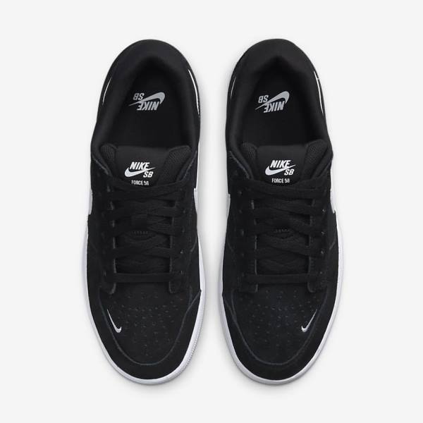 Nike SB Force 58 Skate Shoes Damen Schwarz Weiß | NK528UWS