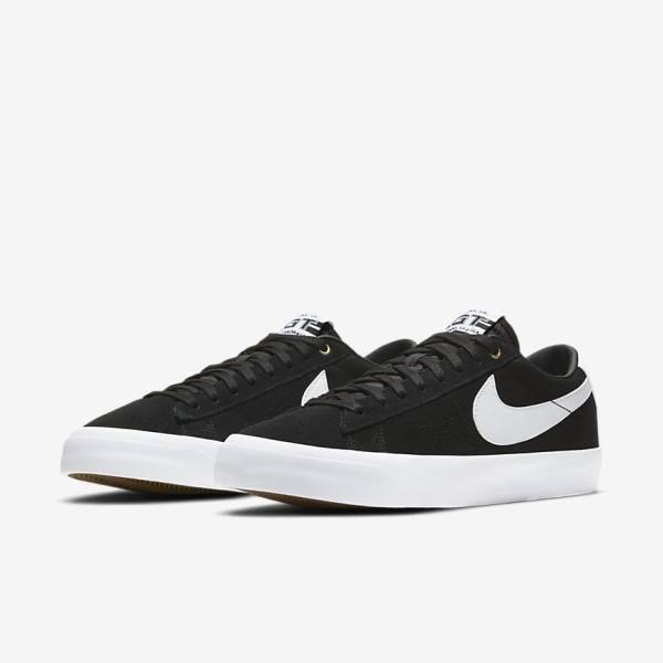 Nike SB Zoom Blazer Low Pro GT Skate Shoes Damen Schwarz Hellbraun Weiß | NK637IAM