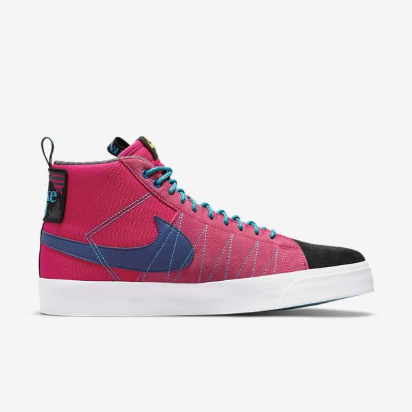 Nike SB Zoom Blazer Mid Premium Skate Shoes Damen Rosa Blau Königsblau Blau | NK147BZW