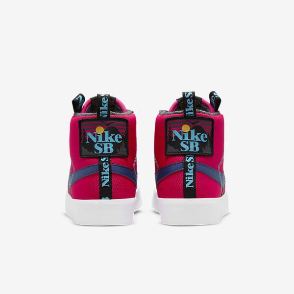 Nike SB Zoom Blazer Mid Premium Skate Shoes Damen Rosa Blau Königsblau Blau | NK147BZW