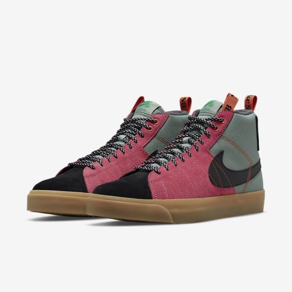 Nike SB Zoom Blazer Mid Premium Skate Shoes Damen Weiß Braun Schwarz | NK265DSZ