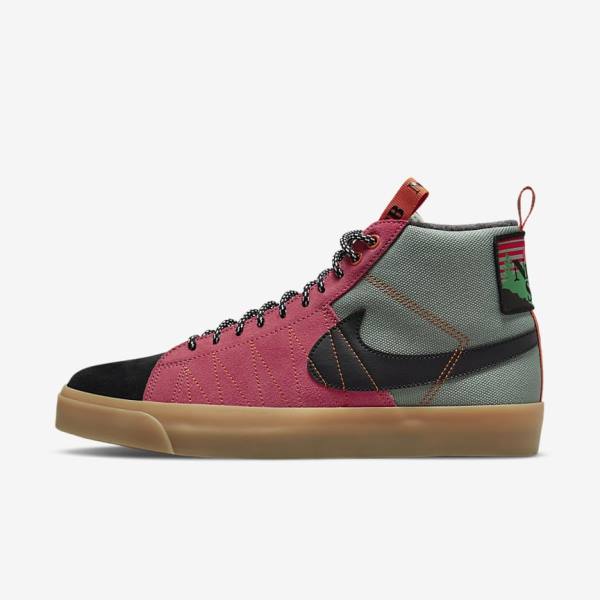 Nike SB Zoom Blazer Mid Premium Skate Shoes Damen Weiß Braun Schwarz | NK265DSZ