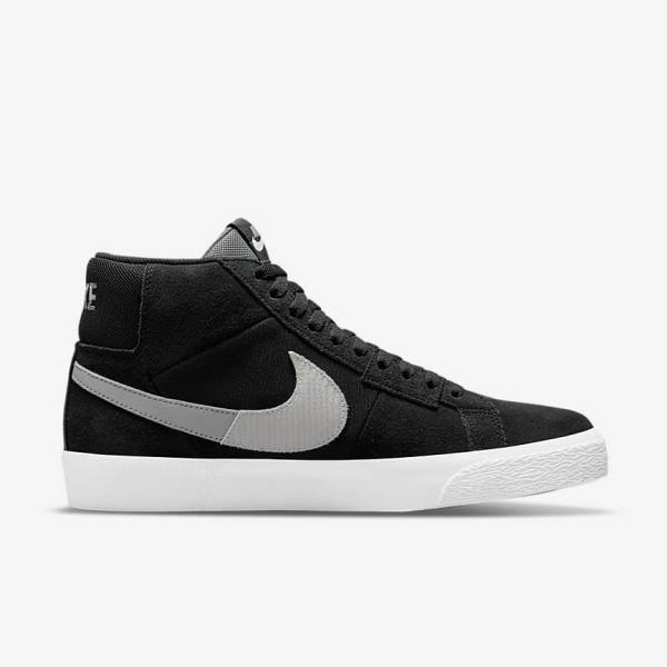 Nike SB Zoom Blazer Mid Premium Skate Shoes Damen Schwarz Grau Weiß | NK604KEG